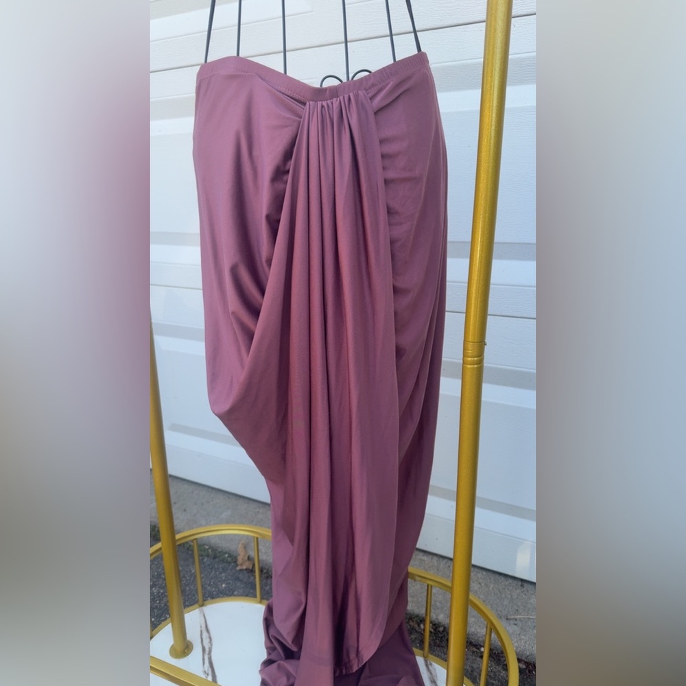 Women’s Casual Slit Wrap Asymmetrical Elastic High Waist Maxi Skirt